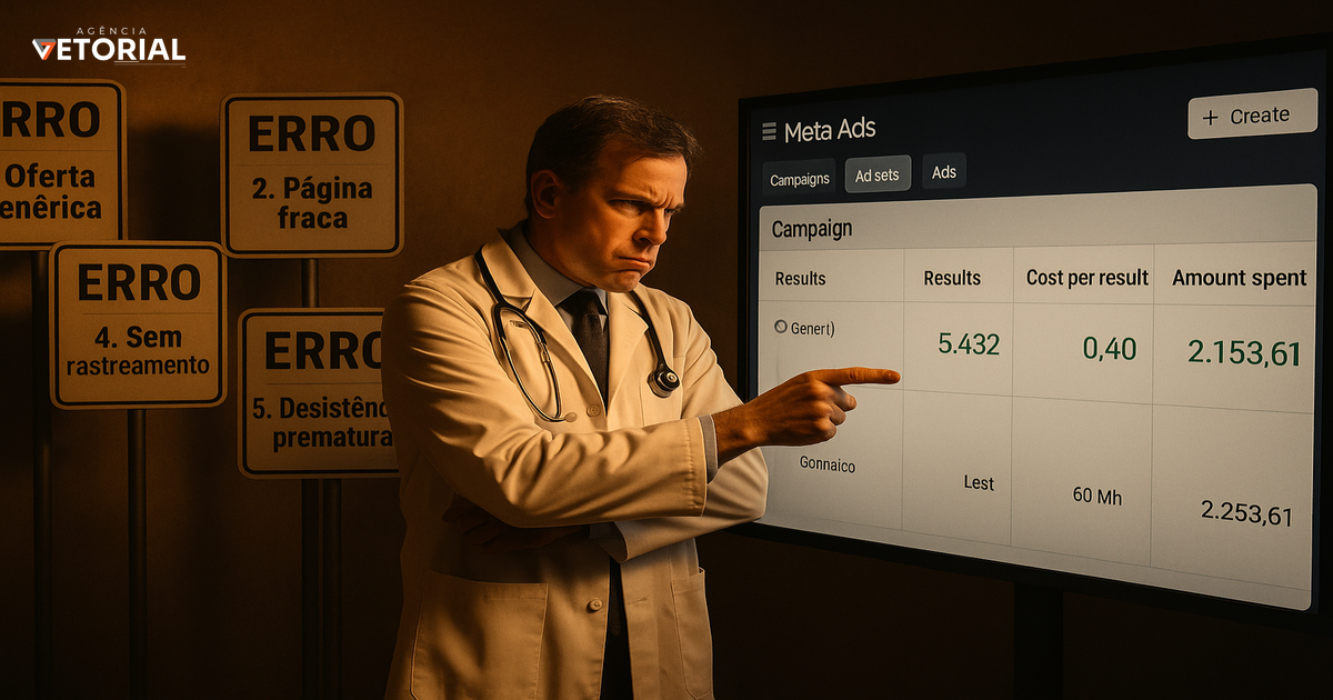 5 erros que fazem médicos perderem dinheiro com tráfego pago (e culparem a plataforma)
