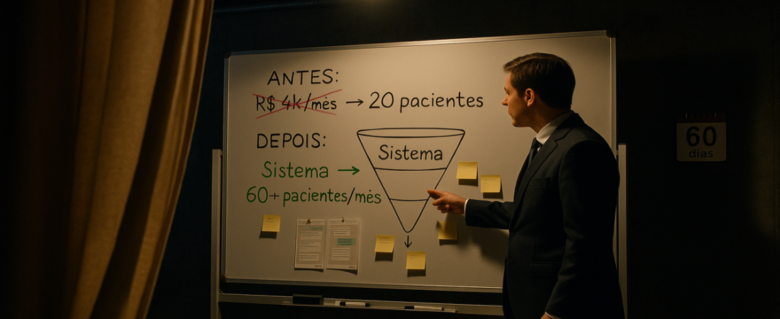 Como transformamos um consultório travado em uma máquina de previsibilidade (estudo de bastidores)