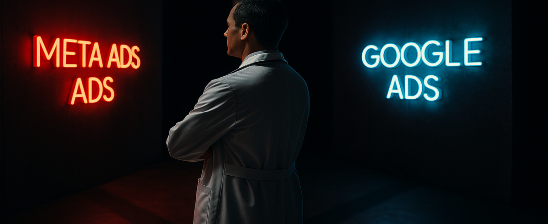 Google Ads ou Meta Ads para médicos: qual escolher (e desta vez a resposta não é ‘depende’)